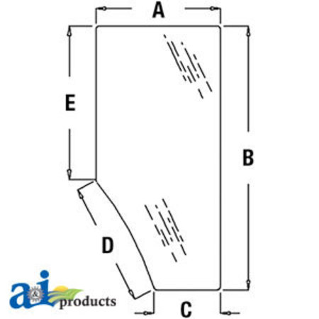A & I PRODUCTS Glass, Door (RH) 62" x35.5" x4" A-R131164